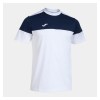 Joma Crew V Short Sleeve T-Shirt White-Navy