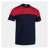 Joma Crew V Short Sleeve T-Shirt Navy-Red
