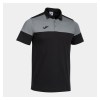 Joma Crew V Short Sleeve Polo Shirt Black-Grey