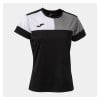 Joma Womens Crew V Women's Short Sleeve T-Shirt Black-Grey-White
