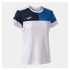 Joma Womens Crew V Women's Short Sleeve T-Shirt White-Royal Blue-Navy