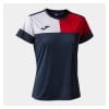 Joma Womens Crew V Women's Short Sleeve T-Shirt Navy-Red-White