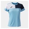 Joma Womens Crew V Women's Short Sleeve T-Shirt Sky Blue-Navy-White