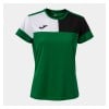 Joma Womens Crew V Women's Short Sleeve T-Shirt Green-Black-White