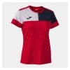 Joma Womens Crew V Women's Short Sleeve T-Shirt Red-Navy-White