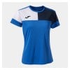 Joma Womens Crew V Women's Short Sleeve T-Shirt Royal Blue-Navy-White