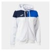 Joma Womens Crew V Zip-Up Hoodie (W) White-Royal Blue-Navy