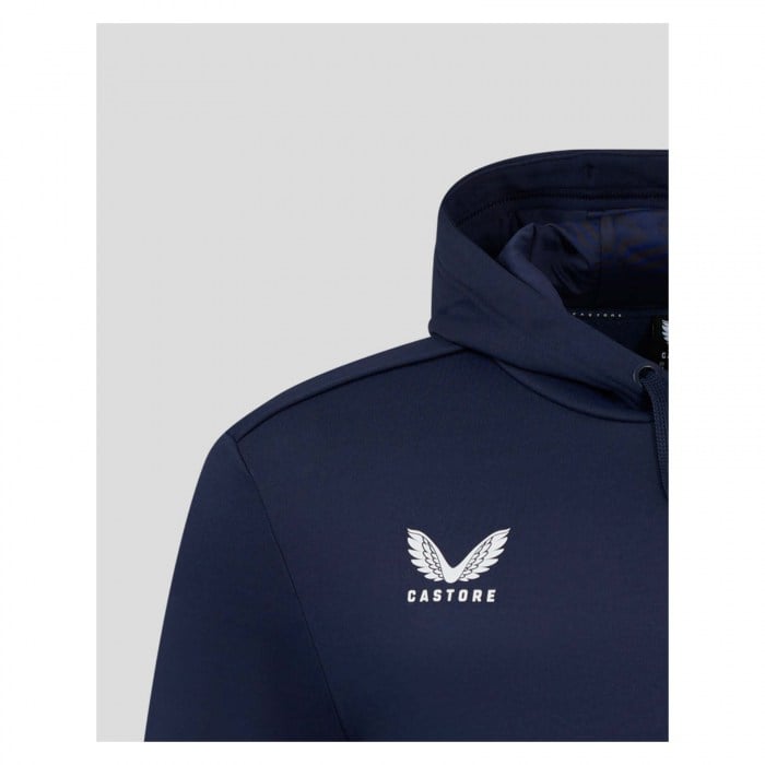 Castore Brushback Hoodie Navy-White