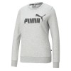 Womens Puma ESS Women's Logo Crew Light Grey-Heather