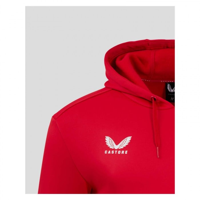 Castore Brushback Hoodie Red-White
