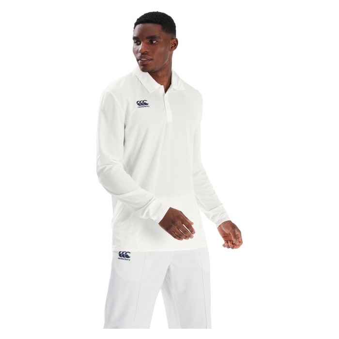 Canterbury Cricket Set-In Long-Sleeve Polo