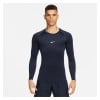 Nike Pro Dri-FIT Tight Long-Sleeve Fitness Top Obsidian-White