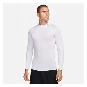 Nike Pro Dri-FIT Fitness Mock-Neck Long-Sleeve Top White-Black