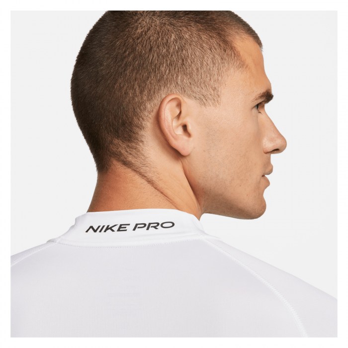Nike Pro Dri-FIT Fitness Mock-Neck Long-Sleeve Top White-Black