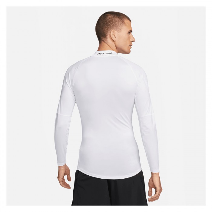 Nike Pro Dri-FIT Fitness Mock-Neck Long-Sleeve Top White-Black