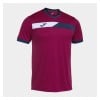Joma Court Short-Sleeve T-Shirt Raspberry Wine-Dark Navy-White