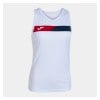 Joma Womens Court Sleeveless T-Shirt White-Red-Dark Navy