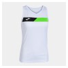Joma Womens Court Sleeveless T-Shirt White-Fluor Green-Black