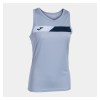 Joma Womens Court Sleeveless T-Shirt Leaden Blue-Dark Navy-White