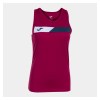 Joma Womens Court Sleeveless T-Shirt Raspberry Wine-Dark Navy-White