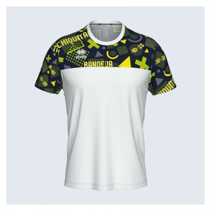 Errea Manolo Shirt White-Navy-Fluorescent Green
