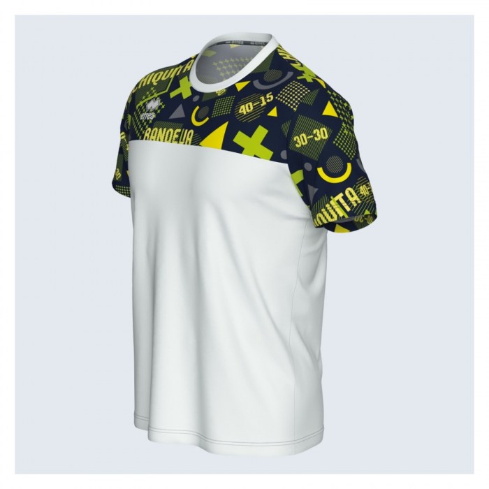 Errea Manolo Shirt White-Navy-Fluorescent Green