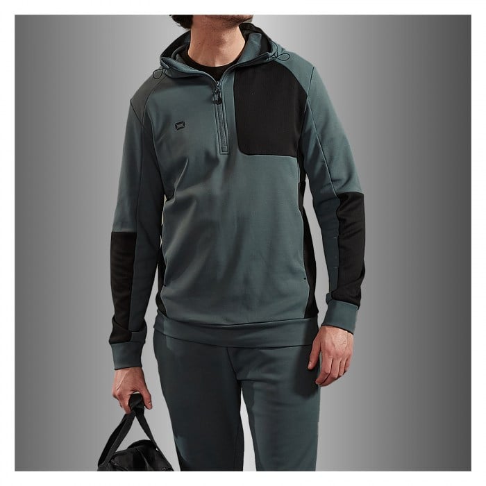 Stanno Plaza Brush Hooded Half-Zip Top