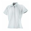 Womens Ladies Performance Piped Polo White-White