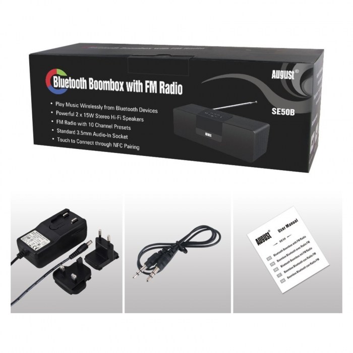 iDafodil Bluetooth Stereo Speaker with FM Radio - Black