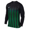Nike Striped Division II Long Sleeve Football Shirt Black-Pine Green-White-1-41213-4561