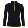 Womens ﻿Cool 1/2 Zip Sweat (W) Jet Black-Electric Yellow