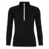 Womens ﻿Cool 1/2 Zip Sweat (W) Jet Black-Arctic White
