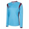 Umbro Spartan Long Sleeve Football Shirt Sky Blue-New Claret