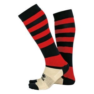 Errea Zone Football Socks Rugby Volleyball Black Red Adult