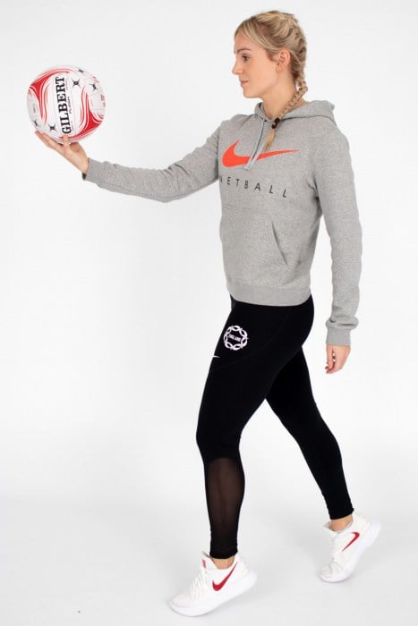 ENGLAND NETBALL SWOOSH YOUTHS HOODIE - Dark Grey Heather