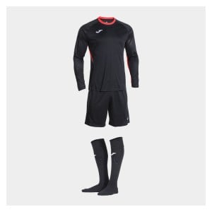 Joma Zamora X Long-Sleeve Goalkeeper 3-Piece Set - Black/Dark Orange Fluor/White