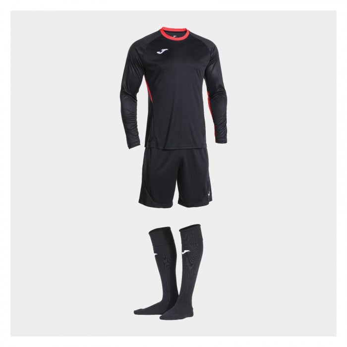 Joma Zamora X Long-Sleeve Goalkeeper 3-Piece Set - Black/Dark Orange Fluor/White