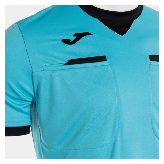 Joma Respect III Short-Sleeve Referee Shirt - Fluorescent Turquoise/Black