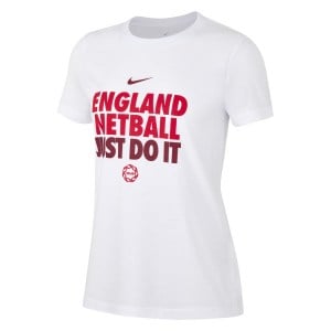 England Netball JUST DO IT tee - White/Team Red/University Red