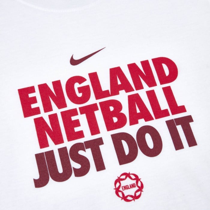 England Netball JUST DO IT tee - White/Team Red/University Red