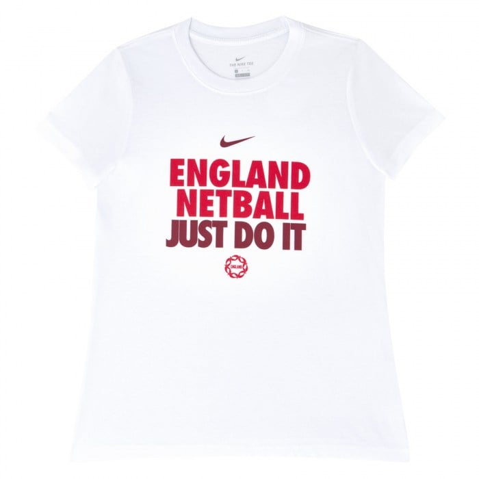 England Netball JUST DO IT tee - White/Team Red/University Red