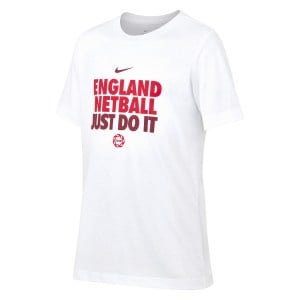England Netball Youth JUST DO IT tee - White/Team Red/University Red