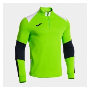 Joma Danubio IV Half-Zip Sweatshirt - Fluorescent Green/White/Dark Navy