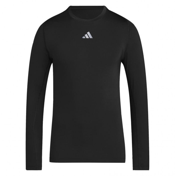 adidas Techfit Long-Sleeve Tee - Black/White
