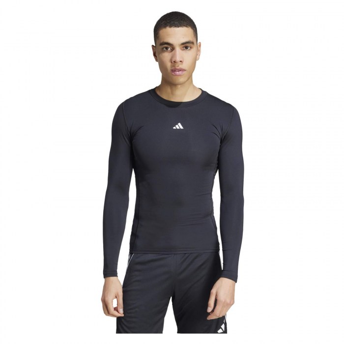 adidas Techfit Long-Sleeve Tee - Black/White