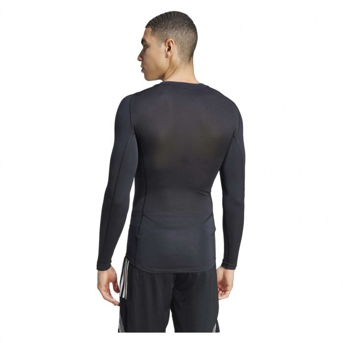 adidas Techfit Long-Sleeve Tee - Black/White