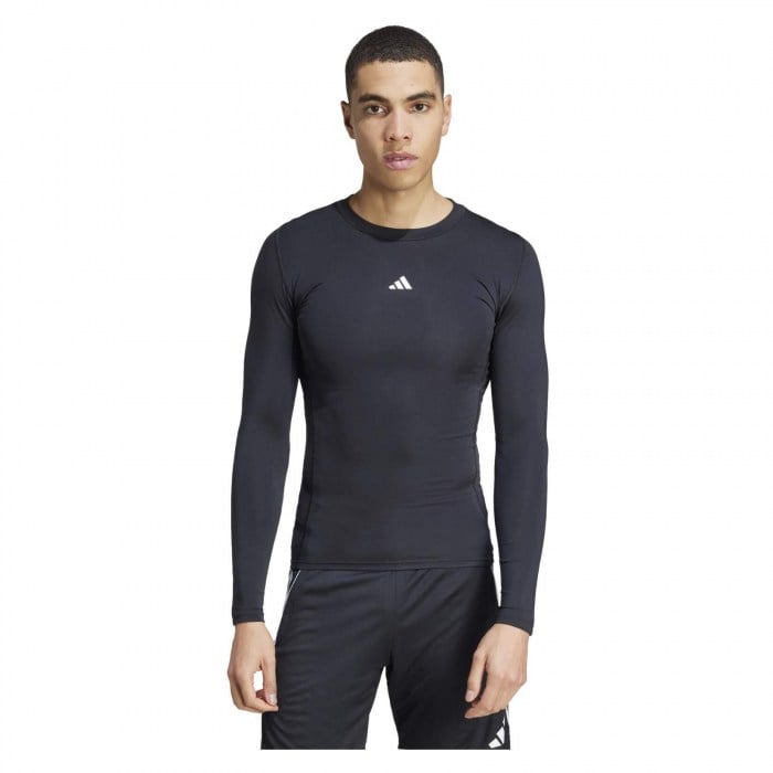 adidas Techfit Long-Sleeve Tee - Black/White