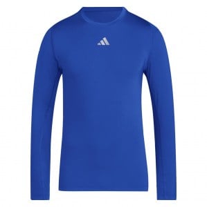 adidas Techfit Long-Sleeve Tee - Team Royal Blue/White
