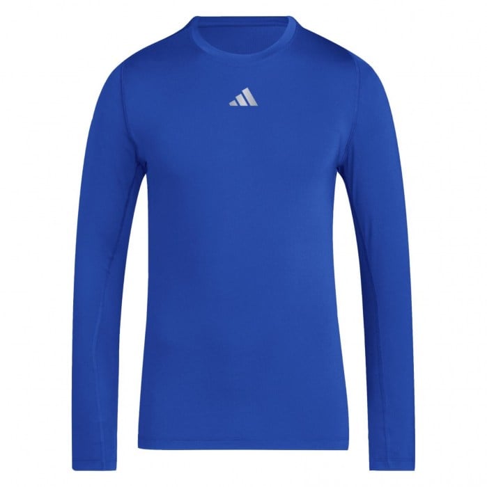 adidas Techfit Long-Sleeve Tee - Team Royal Blue/White