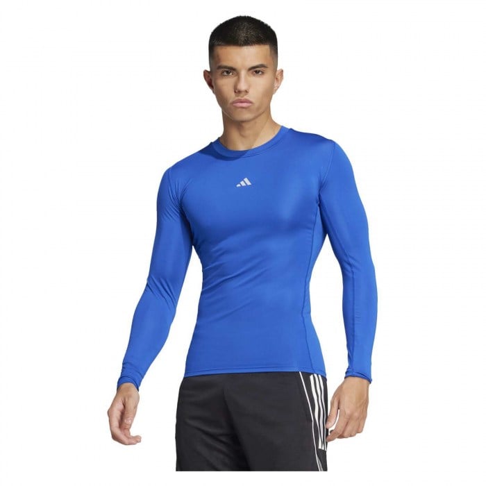 adidas Techfit Long-Sleeve Tee - Team Royal Blue/White